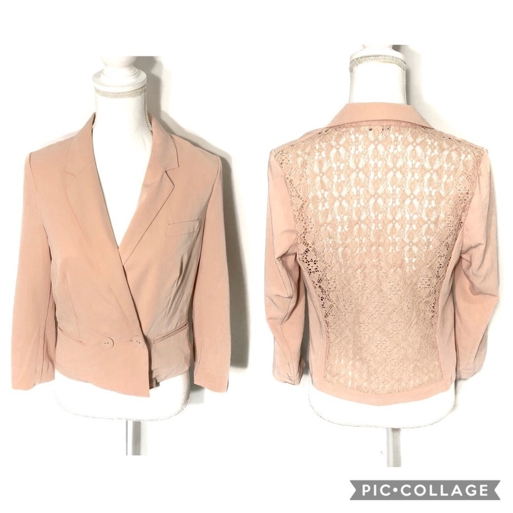 Daniel Rainn Lace Back Blazer Small Women’s Pink